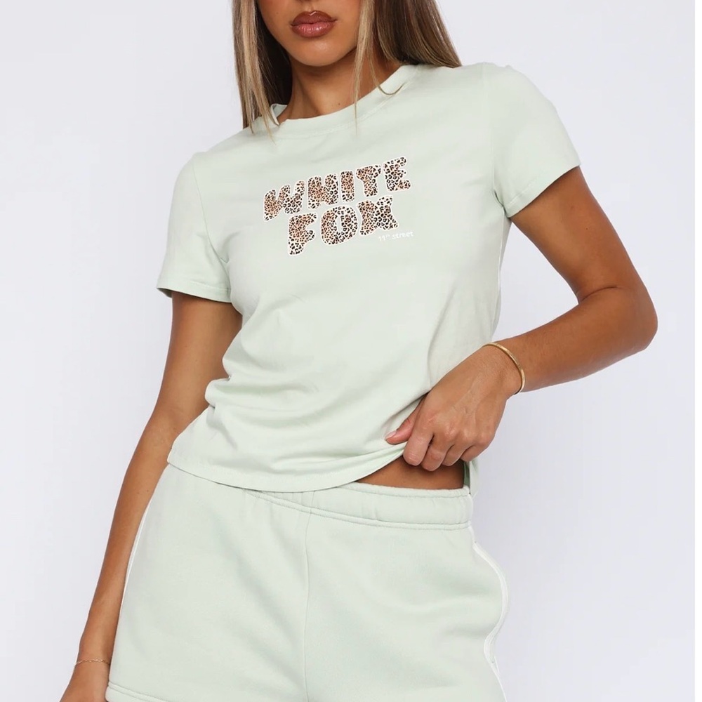 White Fox Boutique 11th Street Out & About Lounge Shorts Iced Matcha NWT Size M